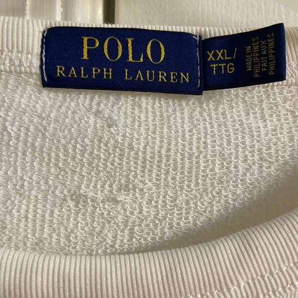 Ralph Lauren Polo White crewneck sweatshirt men XXL - Picture 5 of 6